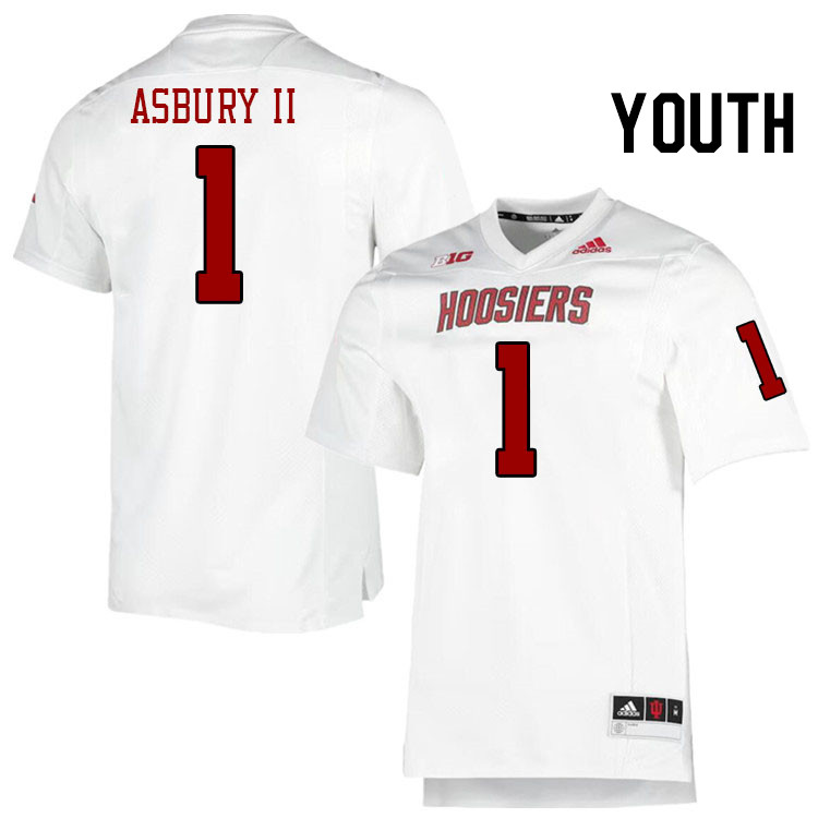 Youth #1 Shawn Asbury II Indiana Hoosiers College Football Jerseys Stitched-Retro White